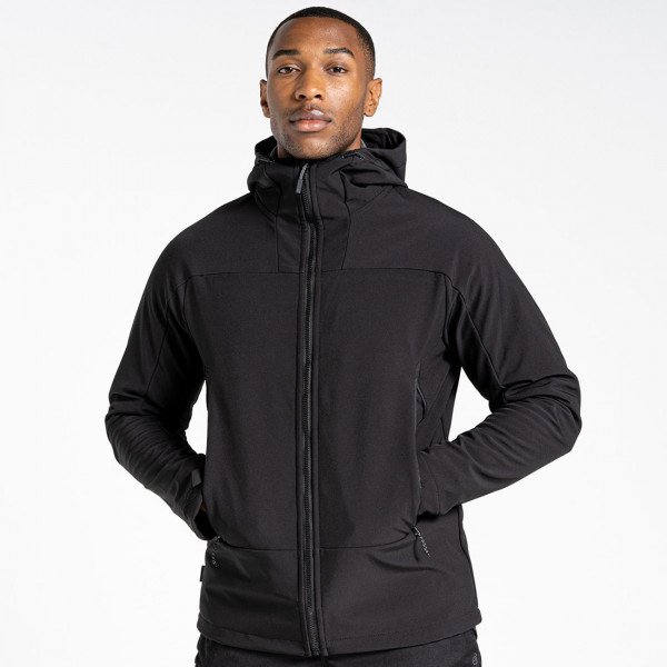 Craghoppers CR321 Softshell Jacket - Recycled Polyester - Everyday Use - Unisex - Black - Model Front View