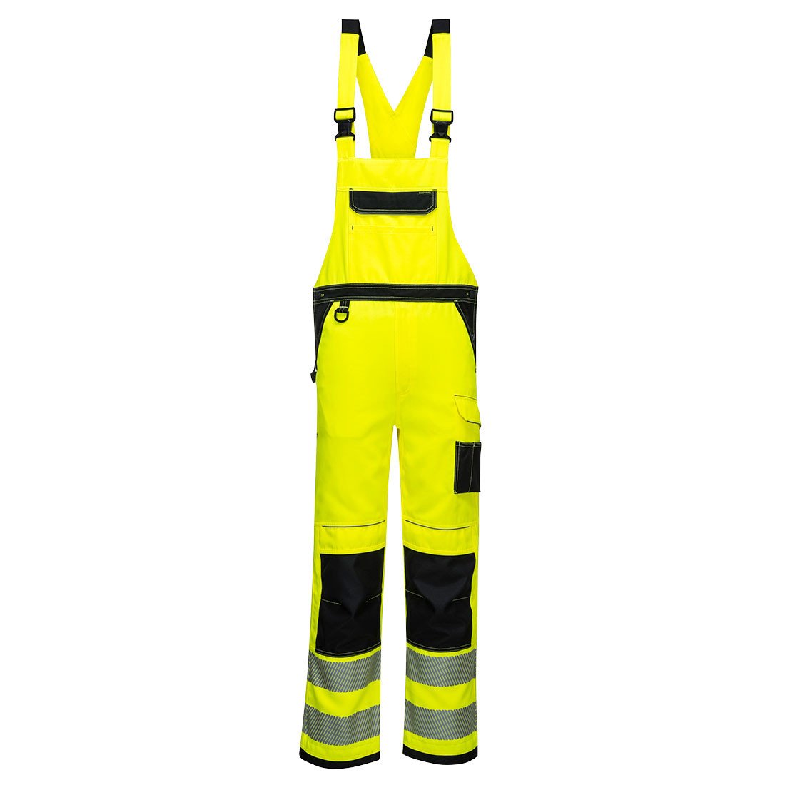 Portwest PW3 Hi Vis Bib and Brace Overall in Yellow Flourescent