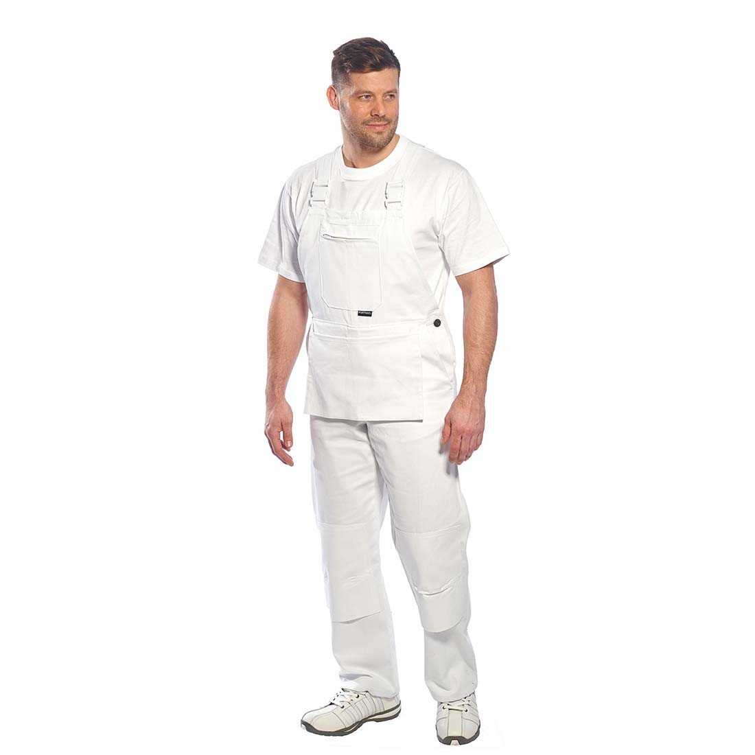 Portwest S810 Bolton Painters Bib and Brace Overalls in White