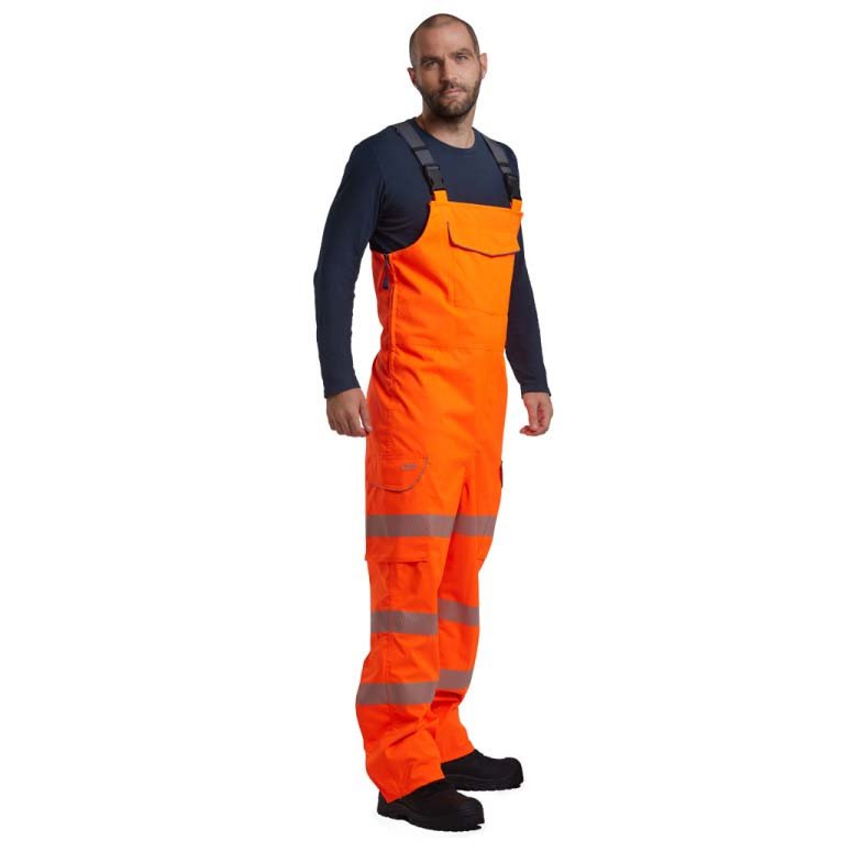 LEO Northam Waterproof Orange Bib and Brace Overall