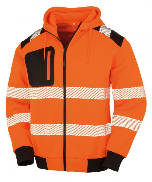 Leo Workwear Saunton ISO20471:3 GORT orange hi-viz full-zip hoody size S-6XL 
