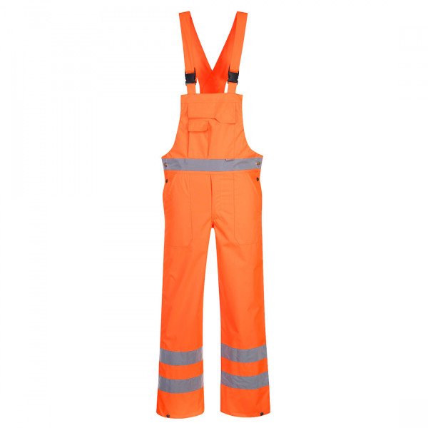 Portwest S388 Hi Vis Bib and Brace - Breathable - Roadside Workers - Unisex - Orange - Front View