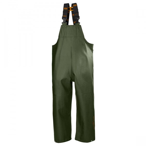 Helly Hansen 70582 Bib and Brace - Low Enviromental Impact - Wet Conditions - Unisex - Green - Front View