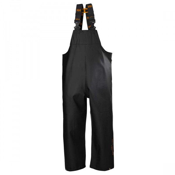Helly Hansen 70582 Bib and Brace - Low Enviromental Impact - Wet Conditions - Unisex - Black - Front View