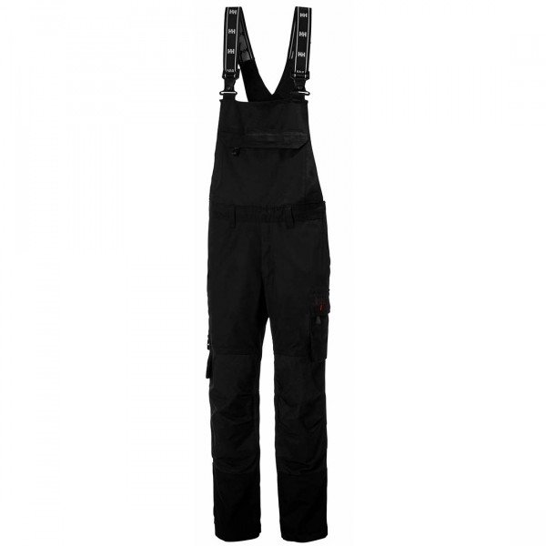 Helly Hansen 77562 Bib and Brace - Comfort and Durability - Everyday Use - Unisex - Black - Front View
