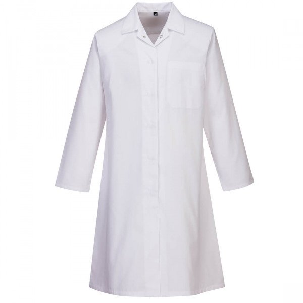 Portwest 2205 Work Coat - Low Maintenance - Catering - Womens - White - Front View