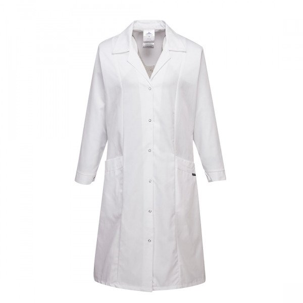 Portwest LW56 Lab Coat - Tailored Fit - Industrial - Ladies - White - Front View