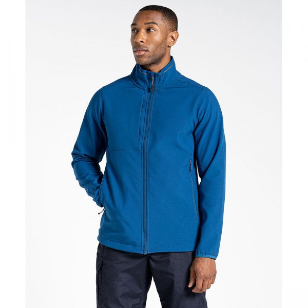 Craghoppers CR309 Softshell Jacket - Recycled Polyester - Everyday Use - Unisex - Blue - Model Front View