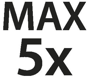 Maximum 5 washes